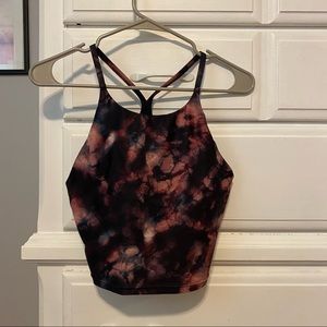 Black and Pink Tye Dye Sports Bra